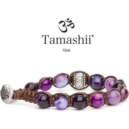 Bracciale Tamashii Originale In Ametista, Pietre Naturali 6 Mm, Unisex, Taglia Unica, Fatto A Mano