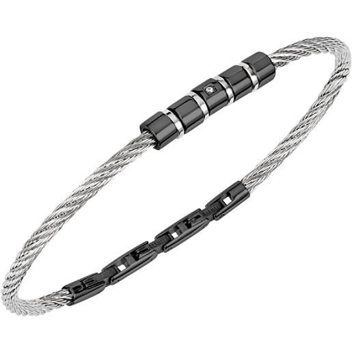 Breil bracciale loop silver black Breil uomo