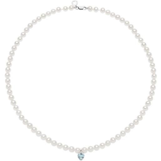Comete collana donna comete perle d'amore oro diamante acquamarina codice fwq323