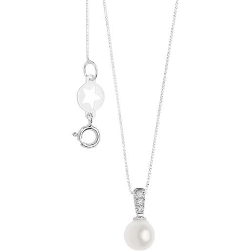 Comete collana donna comete perle acquadolce oro 18 kt diamanti codice glp622