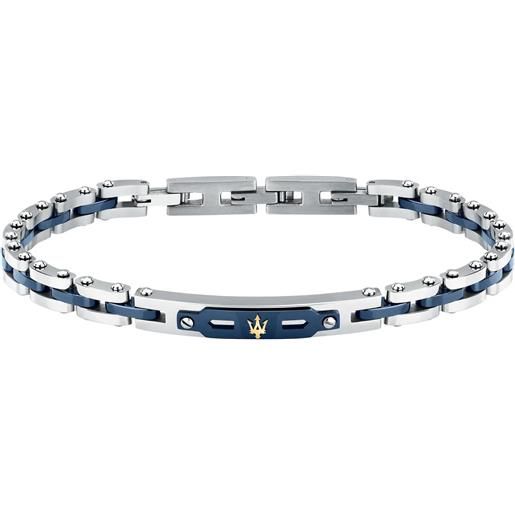 Maserati bracciale silver blue ceramic gold jm424axu10 Maserati uomo
