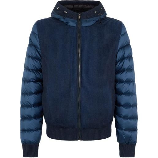 Moorer piumino con cappuccio - blu