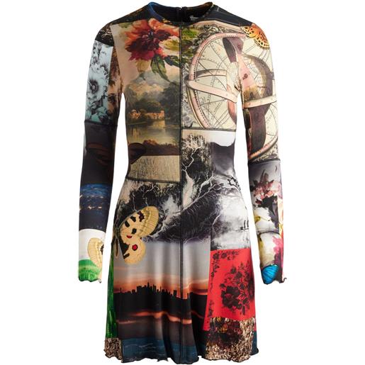 alice + olivia abito delora con inserti - nero