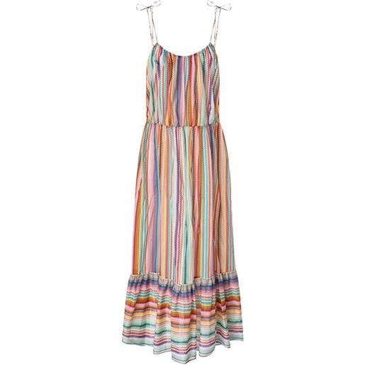 Missoni abito lungo smanicato con motivo a zigzag - bianco