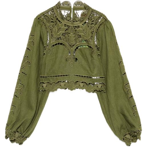 FARM Rio blusa con dettaglio cut-out - verde