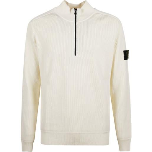 Stone Island maglione con zip - bianco