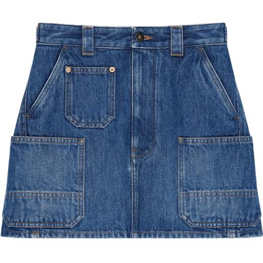 Givenchy gonna denim con tasche applicate - blu
