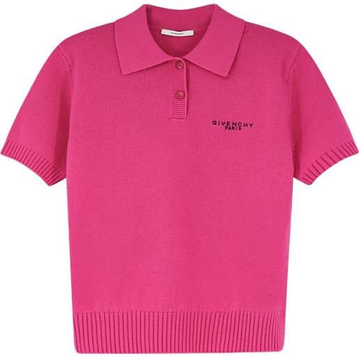 Givenchy polo con ricamo - rosa