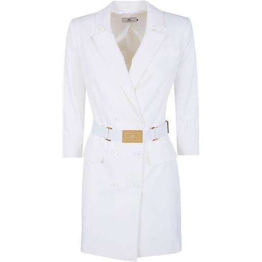 Elisabetta Franchi abito corto doppiopetto - bianco