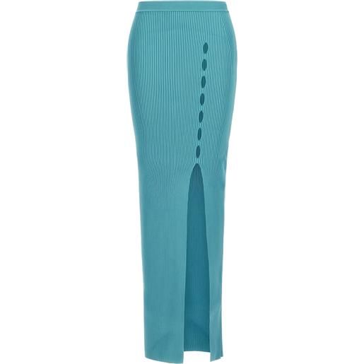 Roberto Cavalli gonna lunga con spacco laterale - blu