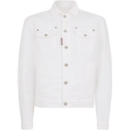 DSQUARED2 giacca denim con applicazione - bianco