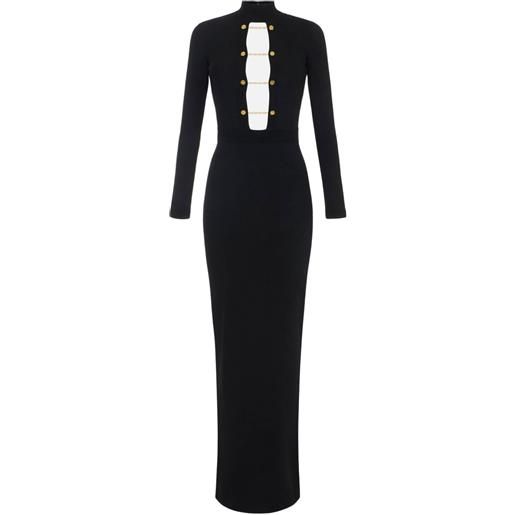 Elisabetta Franchi abito donna in viscosa con gemelli logati nero 42