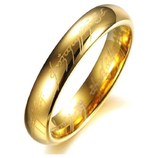 Anello Elfico Fosforescente – Il Signore Degli Anelli, Acciaio 316L, Scritta In Rosso Che Brilla Al Buio, Larghezza 7 Mm - 5