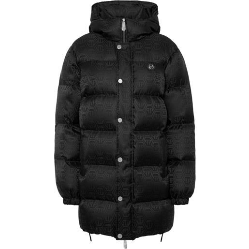 Philipp Plein cappotto con monogramma - nero