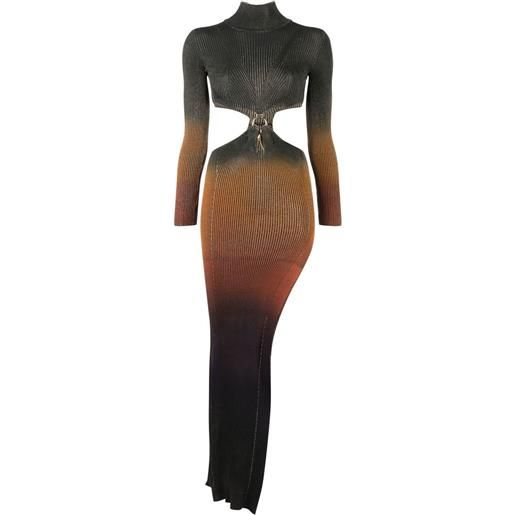 Roberto Cavalli abito asimmetrico con effetto sfumato - verde