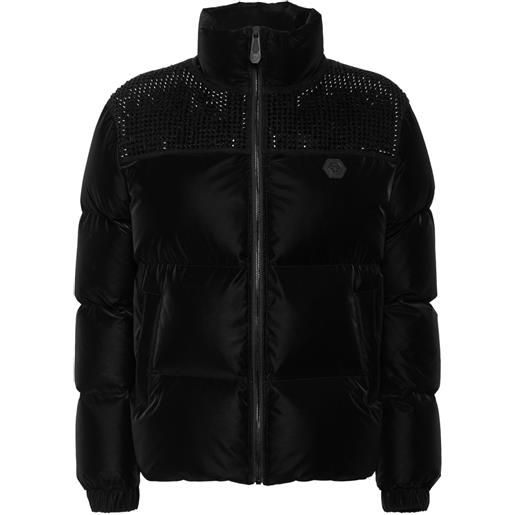 Philipp Plein piumino con strass - nero