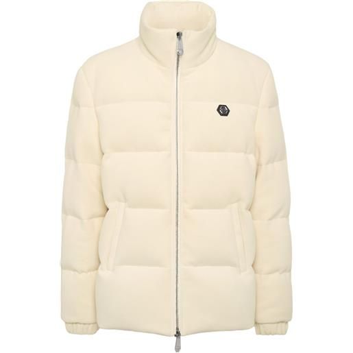 Philipp Plein piumino con ricamo - bianco