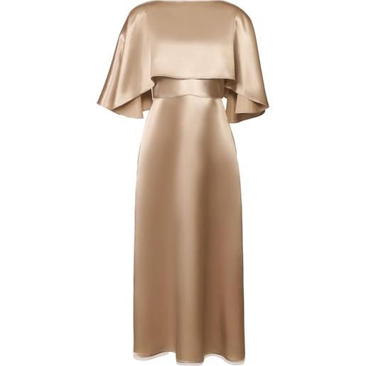 Fabiana Filippi abito midi con mantella - toni neutri