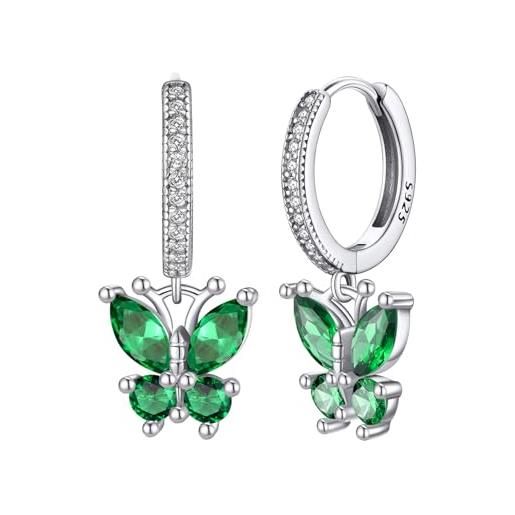 Carissima Orecchini A Goccia Con Farfalla Oro 9kt Tricolore | Gioielli Donna Oro Rosa, Bianco E Giallo | Eleganti Italiani Con Confezione Regalo
