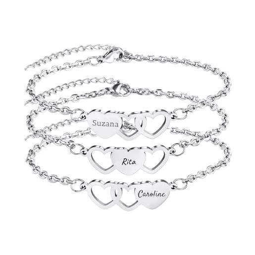 Bracciali Dell'Amicizia In 2 Pezzi Con Cuore – Regalo Significativo Per Migliore Amica, Fatto A Mano E Regolabile