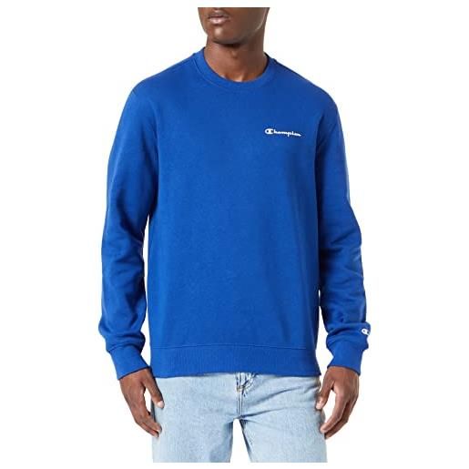 Champion american classics small script logo crewneck felpa, uomo, blu, xs