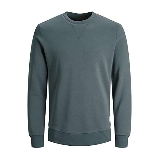 Jack & jones - felpa basic da uomo con scollo rotondo, grau (asphalt/reg), l