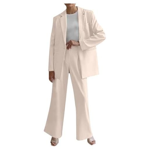 HEONSATI completo donna elegante autunnale tailleur due pezzi casual eleganti tuta da cerimonia manica lunga con bottoni abito da cocktail giacca e pantalone completo ufficio business per sera party