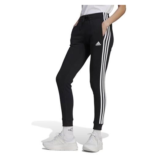 Adidas donna essentials 3-stripes fleece pants, black/white, xs