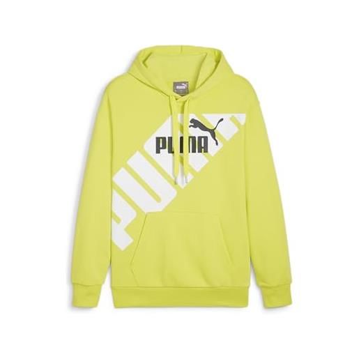 PUMA felpa con cappuccio grafica power da uomo xl lime sheen green