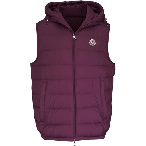 Moncler gilet con cappuccio - rosso