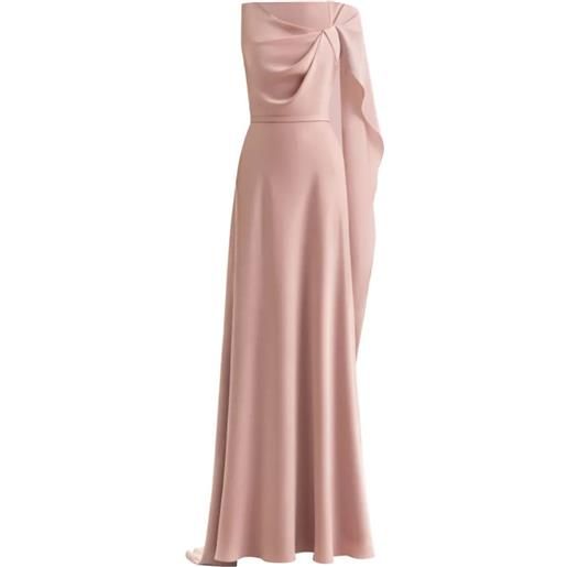 Gemy Maalouf abito asimmetrico in raso - rosa