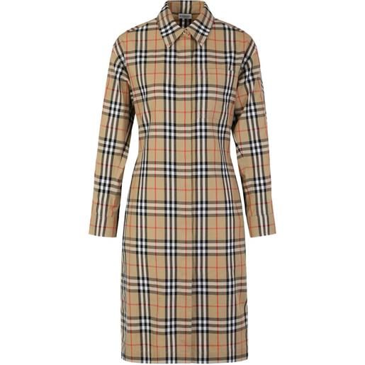 Burberry abito midi a quadri - toni neutri