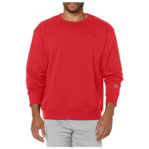 Champion powerblend-felpa maglia, rosso (team red scarlet), m uomo