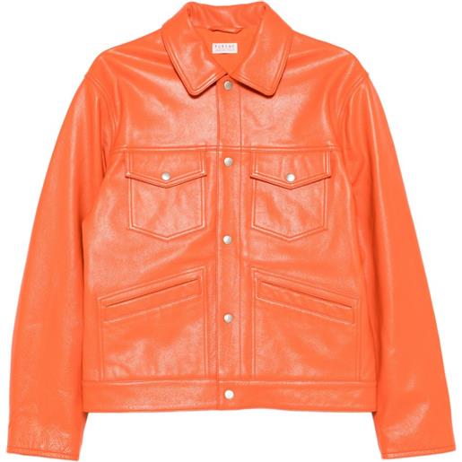 FURSAC giacca in pelle con tasche - arancione