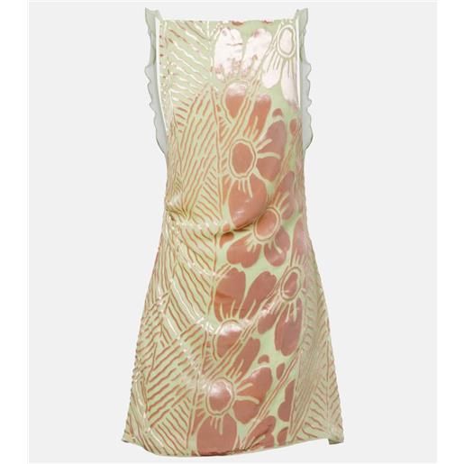 SIR miniabito ventura in velluto e mesh con stampa floreale