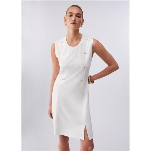 LIUJO liu jo abito corto in jersey interlock, bianco latte