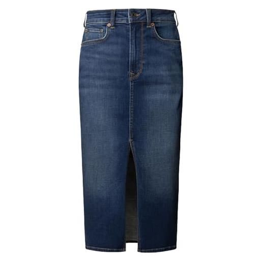 Pepe Jeans gonna midi da donna hw, blu (denim-5fb), m, blu (denim-5fb), m