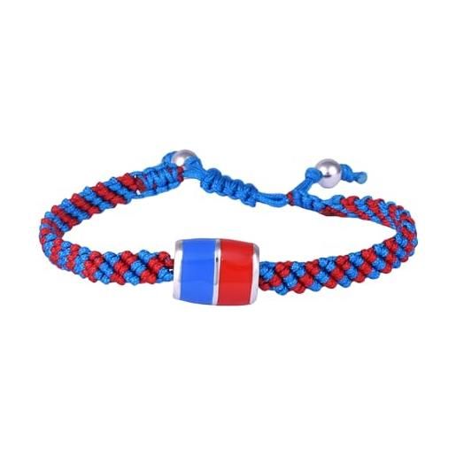 Italyanissimo Bracciale Tifoso In Macramè E Argento 925 – Giallo E Blu, Con Biglia Smaltata, Fatto A Mano In Italia (3 Taglie)