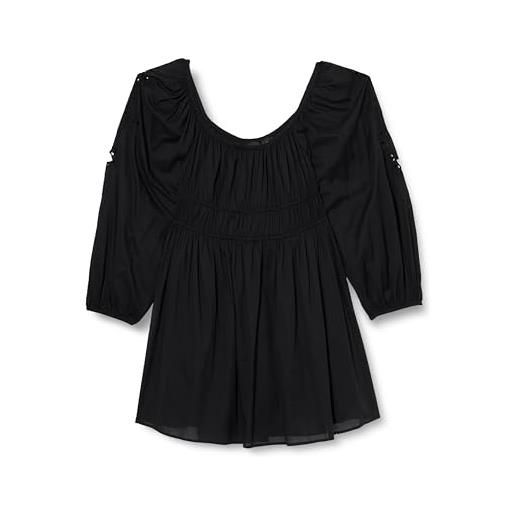 Pinko fandango abito mussola ricamo sangallo piazzato vestito da cocktail, z99_nero limousine, 52 donna