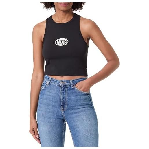 Vans oval logo tank maglietta, nero, xl da donna