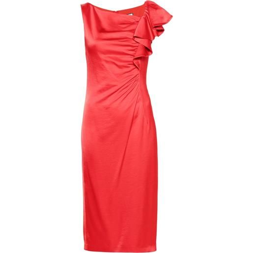 NISSA abito midi con drappeggio - rosso
