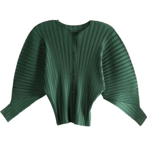 Pleats Please Issey Miyake camicia plissettata - verde