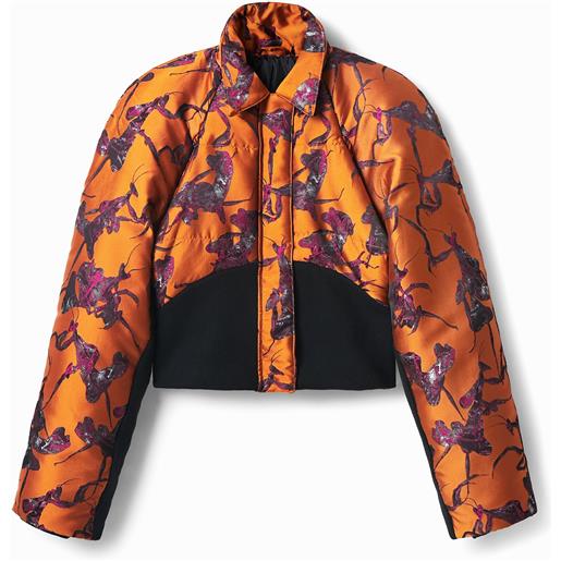 Desigual, giubbotto bomber corto maitrepierre, poliestere, arancione, l