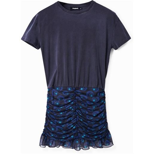 Desigual, abito corto due pezzi, blu, l