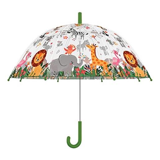 Esschert design ombrello bambino trasparente giungla, multicolored, medium, multi-colore, medium
