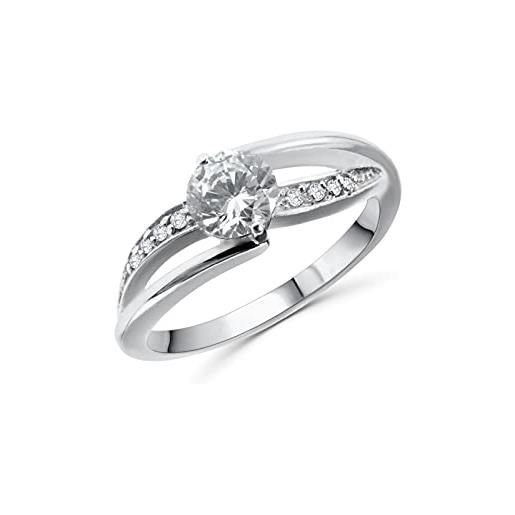 Stroili | Silver Elegance | Anello solitario in argento 925‰ con zirconi bianchi | 166297