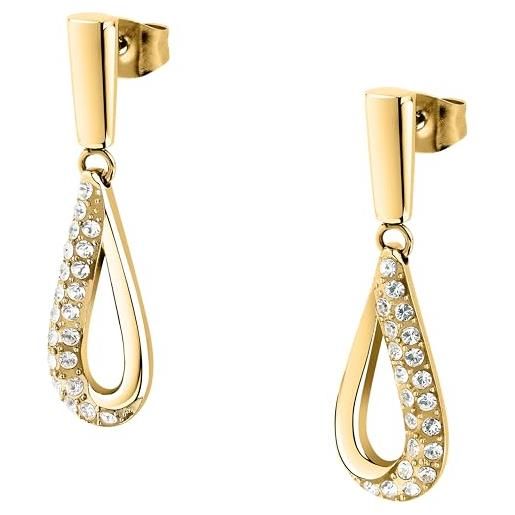 Morellato orecchini donna in acciaio, cristalli, collezione design, pendenti, pavé - sayp29