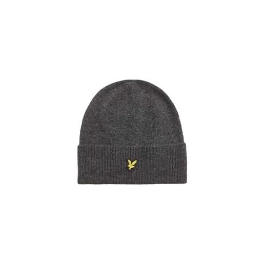 Lyle & Scott Berretto Uomo A Costine – In Morbida Lana D'Agnello, Grigio, Taglia Unica - 5