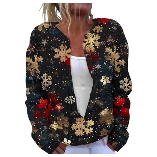 Maglietta Natale Donna Taglie Forti – T-Shirt Oversize Merry Christmas Con Luci Colorate, Regalo Donna