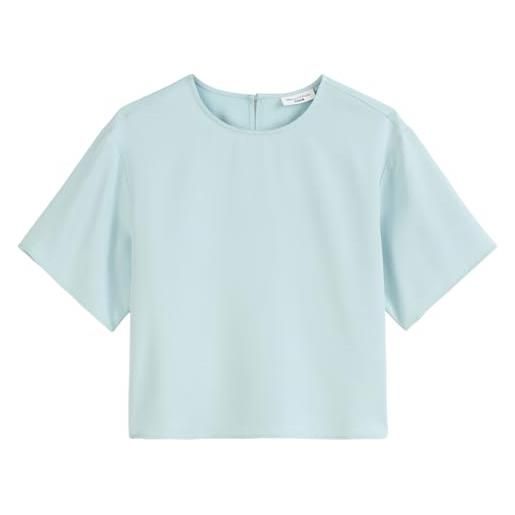 Marc O'Polo Denim marc oߴpolo denim donna camicia a maniche corte con scollo rotondo cropped, blu (blue fog), l